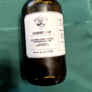 Bottle of elderberry syrup